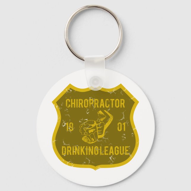 Chiropractor Drinking League Keychain (Front)
