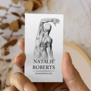 Chiropractor Elegant Anatomy Plain Chiropractic Business Card