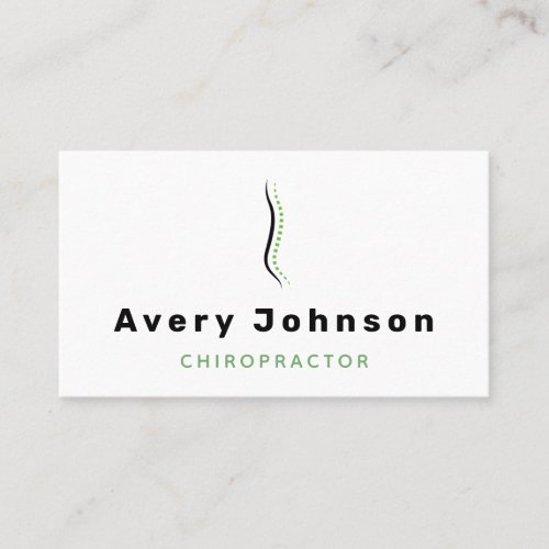 Chiropractor Elegant Minimal Classic White Spine Business Card