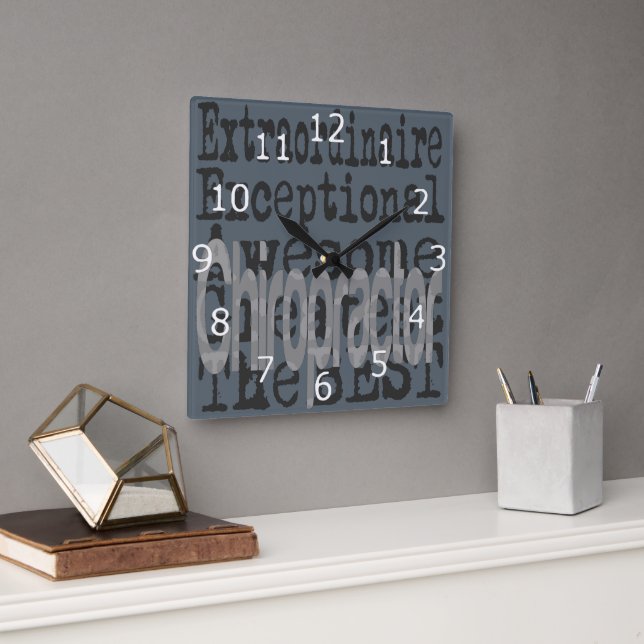 Chiropractor Extraordinaire Square Wall Clock (Office)
