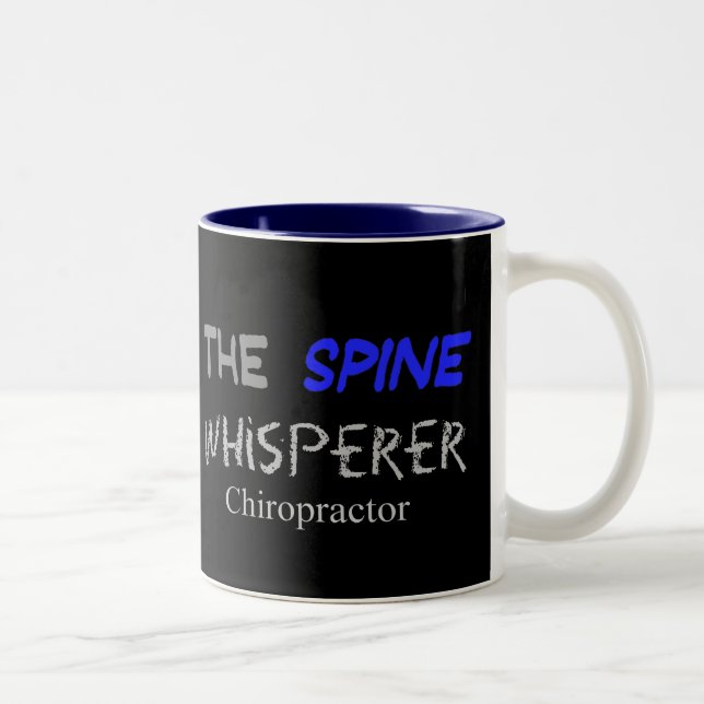 Chiropractor Gifts "The Spine Whisperer" Two-Tone Coffee Mug (Right)
