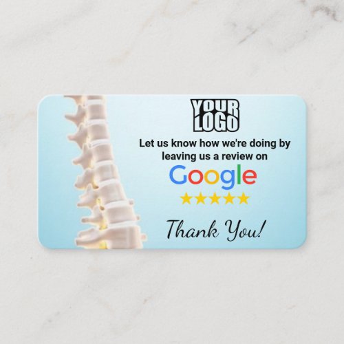 Chiropractor Google Review Business Card Template 