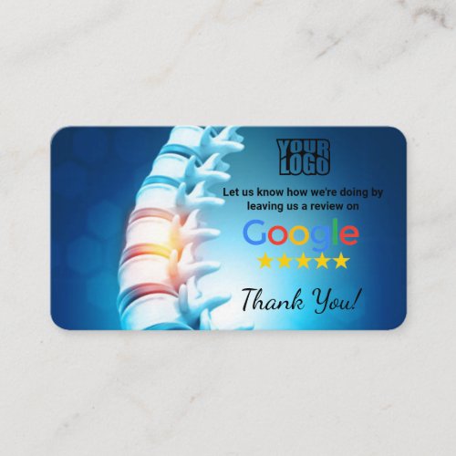 Chiropractor Google Review Template Card With QR _