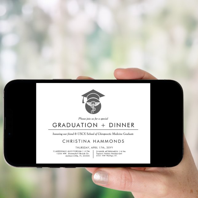 Chiropractor Graduation | Minimalist Invitation (Front Digital)