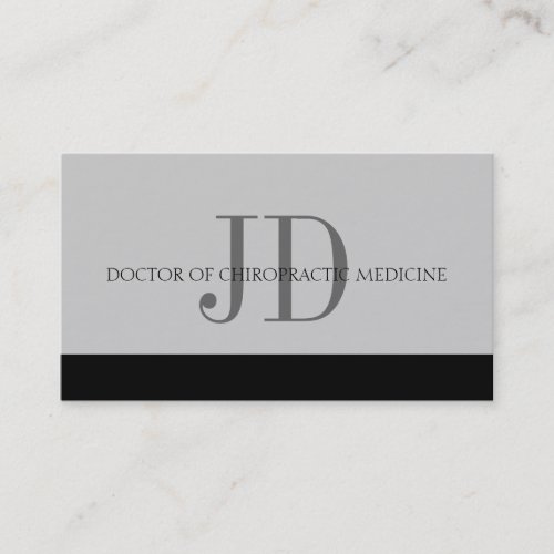 Chiropractor Grey/Grey Business Cards