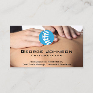 Chiropractor   Hands on Back Image Business Card