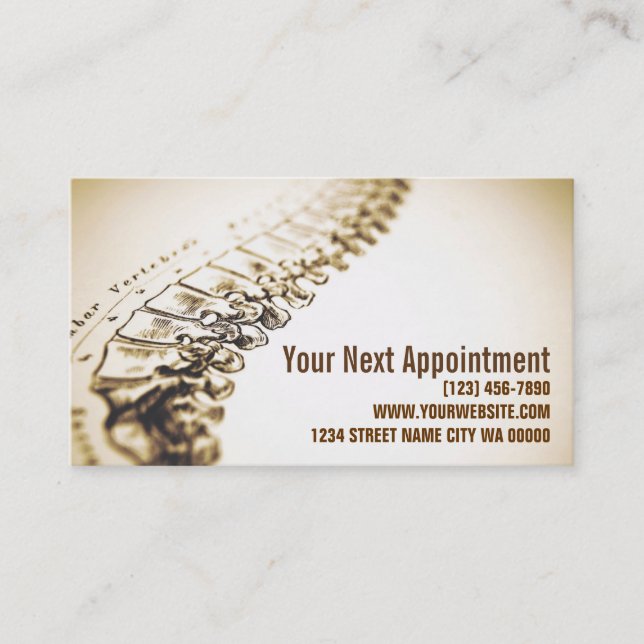 Chiropractor Health Appointment Card (Front)
