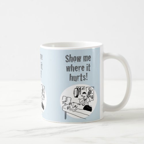 Chiropractor is Treating a Patient Funny Cartoon Coffee Mug