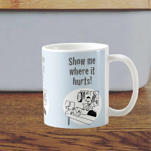 Chiropractor is Treating a Patient Funny Cartoon Coffee Mug