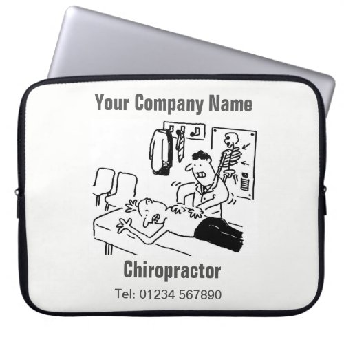 Chiropractor is Treating a Patient Funny Cartoon Laptop Sleeve