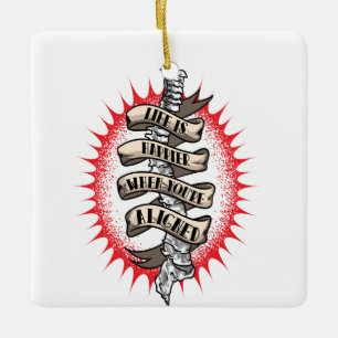 Chiropractor Life is Happier When you're aligned Ceramic Ornament