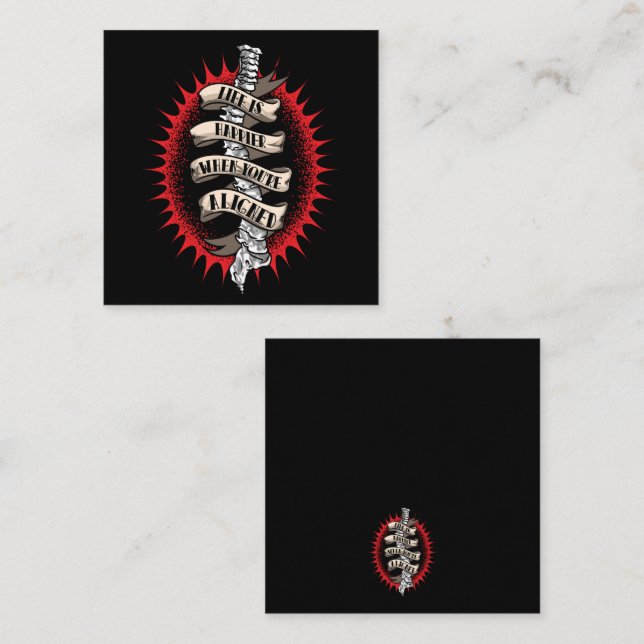 Chiropractor Life is Happier When you're aligned  Note Card (Front/Back)