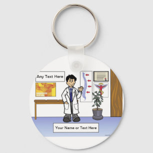 Chiropractor - Male Cartoon by PrintedPerfection Keychain