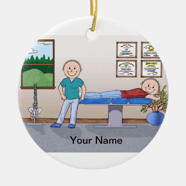 Chiropractor - Male Ceramic Ornament (Front)