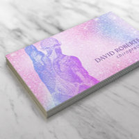 Chiropractor Massage Therapy Spa Unicorn Glitter Business Card