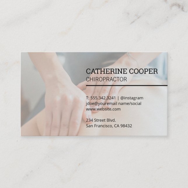 Chiropractor | Massaging Business Card (Front)