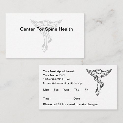Chiropractor Medical Appointment Cards