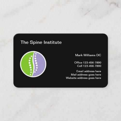 Chiropractor Medical Business Cards