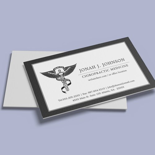 Chiropractor  Minimalist Black Border Business Card