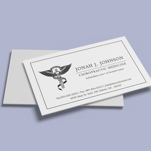 Chiropractor  Minimalist Lined Border Business Card