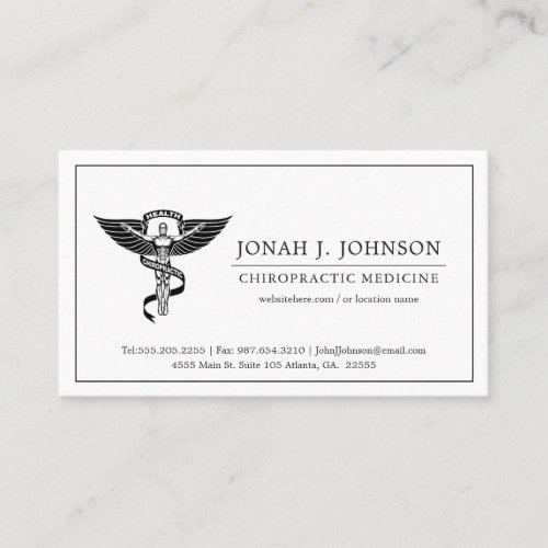 Chiropractor  Minimalist Lined Border Business Card