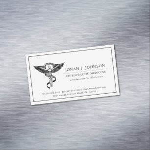 Chiropractor   Minimalist Lined Border Business Card Magnet