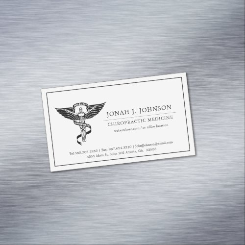 Chiropractor  Minimalist Lined Border Business Card Magnet