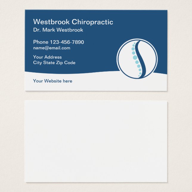 Chiropractor Modern Business Profile Cards (Front & Back)