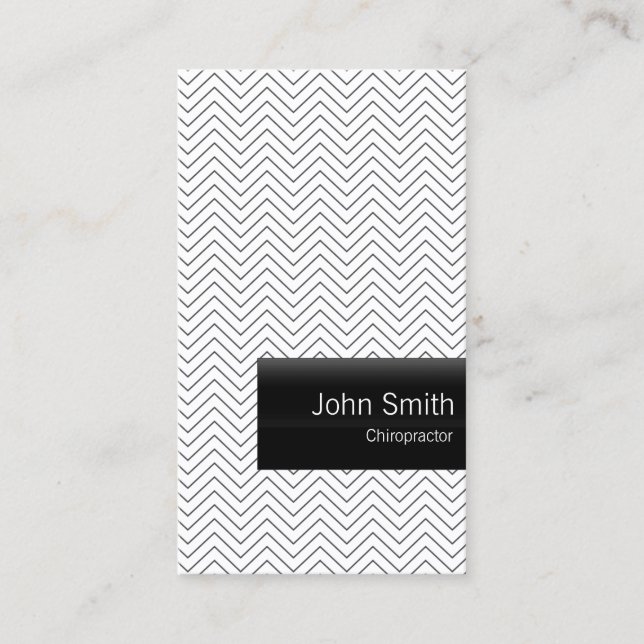 Chiropractor Modern Chevron Stripes Business Card (Front)