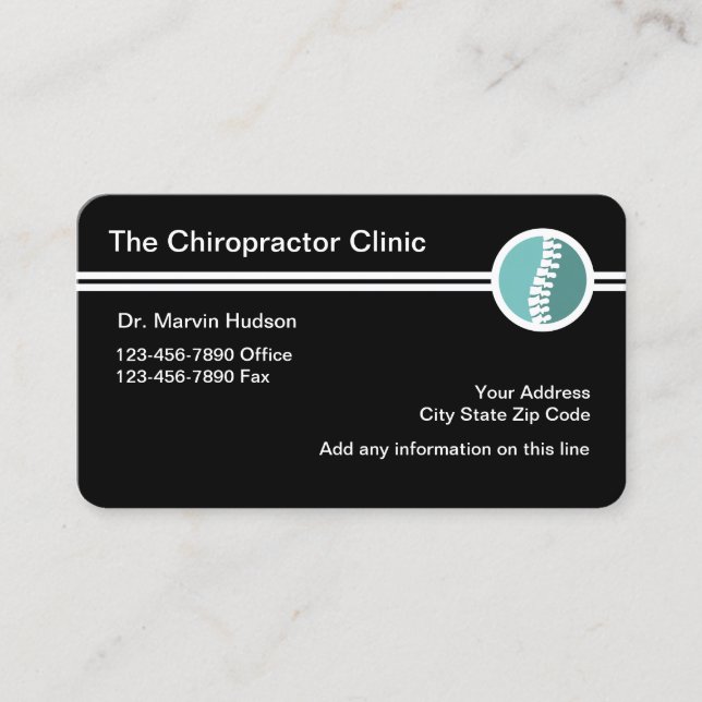 Chiropractor Modern Design Business Card (Front)