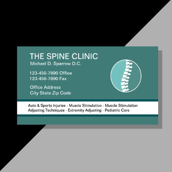Chiropractor Modern Spine Symbol Business Card by Luckyturtle at Zazzle