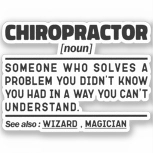 Chiropractor Noun Physiotherapy Appreciation Cool Sticker