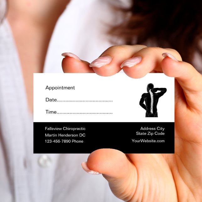 Chiropractor Office Spine Appointment Reminder  Card (Creator Uploaded)