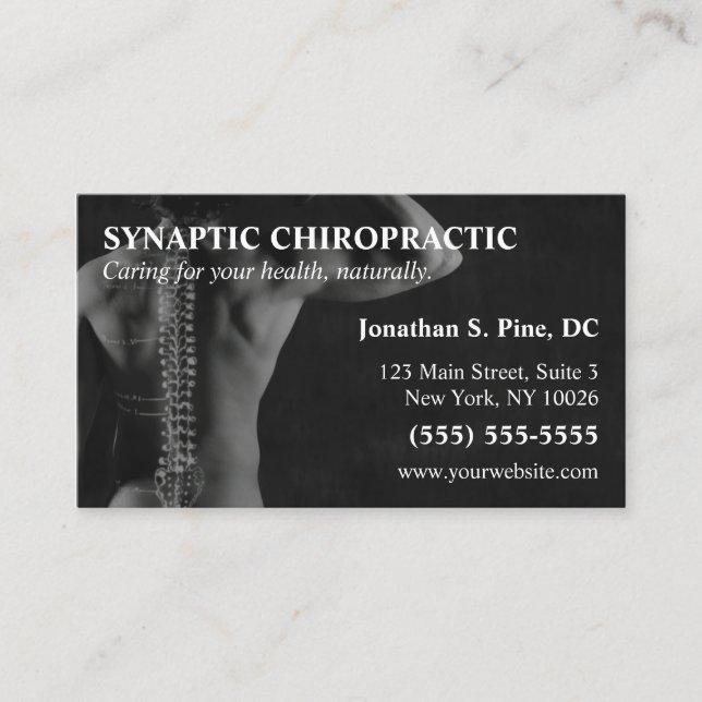 Chiropractor Photo Business Cards (Front)
