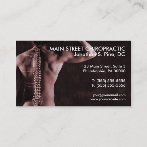 Customizable Chiropractor Photo Business Cards