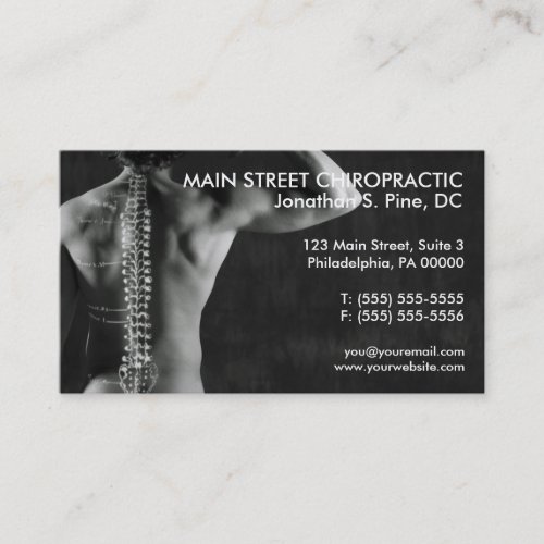 Chiropractor Photo Business Cards