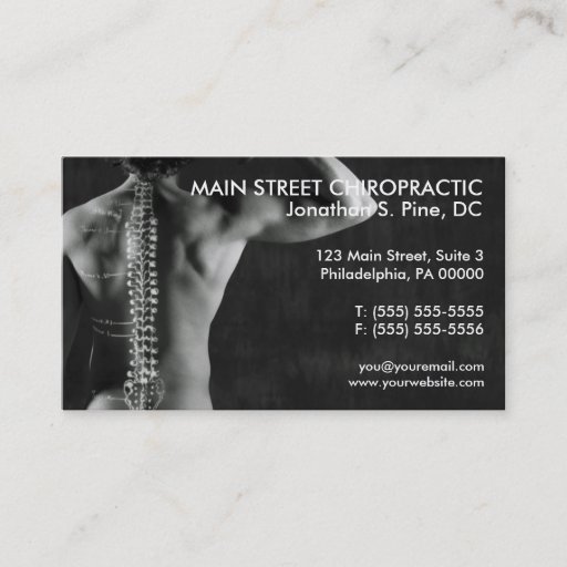 Customizable Chiropractor Photo Business Cards