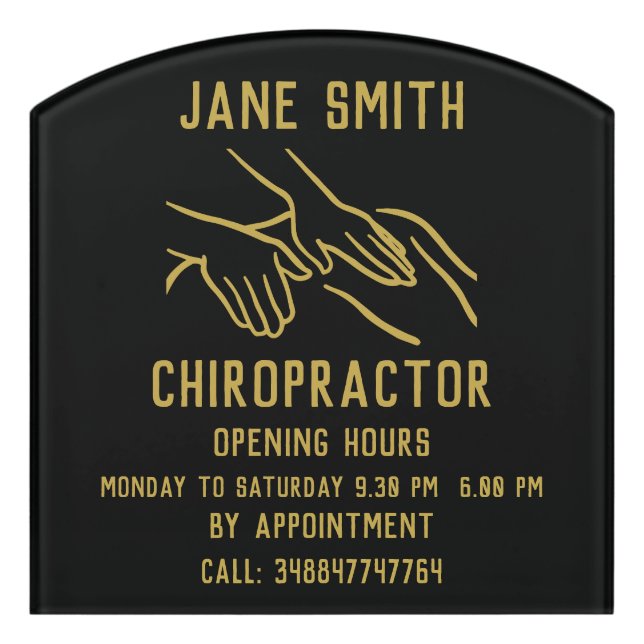 Chiropractor Professional Door Sign (Contour Front)