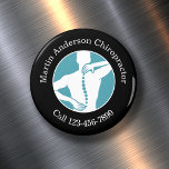 Chiropractor Promotional Bulk Business Magnets<br><div class="desc">Chiropractor medical theme refrigerator magnets for your customers to keep your phone number handy when in need of your back pain management. Created with a cool Chiropractic emblem that has a person back spine graphic you can use on our business magnets to customize online. Designed for a spine clinic Chiropractor...</div>