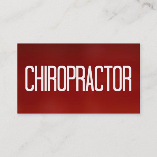 Customizable Chiropractor Red Business Card