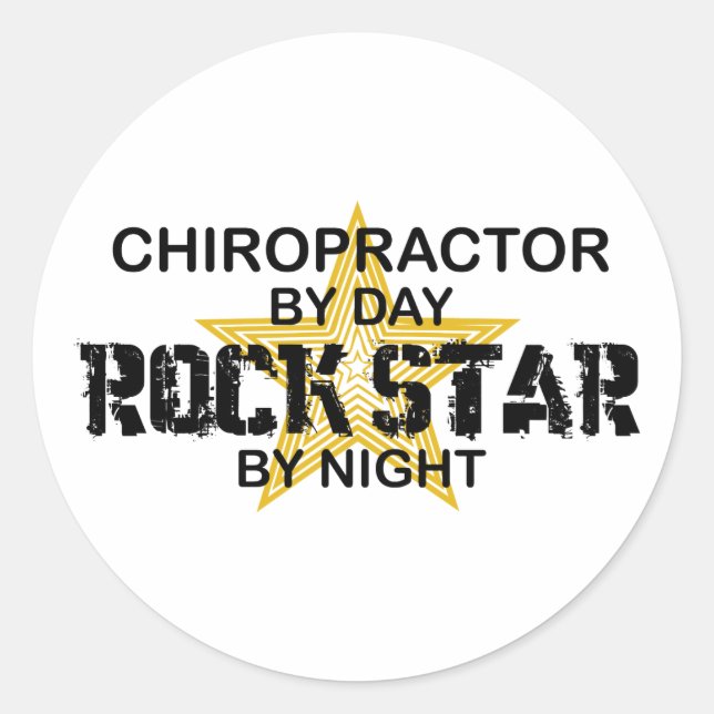 Chiropractor Rock Star by Night Classic Round Sticker (Front)