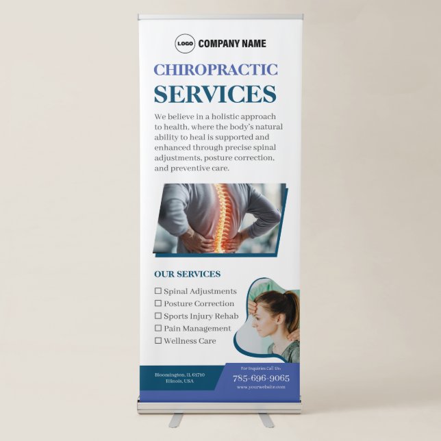 Chiropractor Services Custom  Retractable Banner (Front)