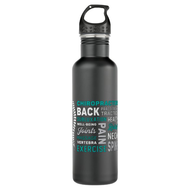 Chiropractor Spine Chiro Medicine Chiropractic Stainless Steel Water Bottle (Front)