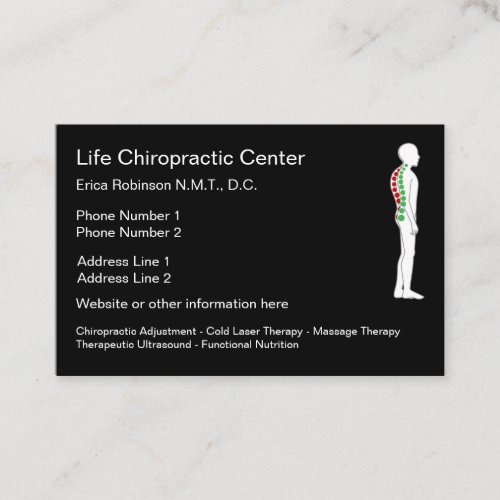 Chiropractor Square Spine Graphic Design Business Card