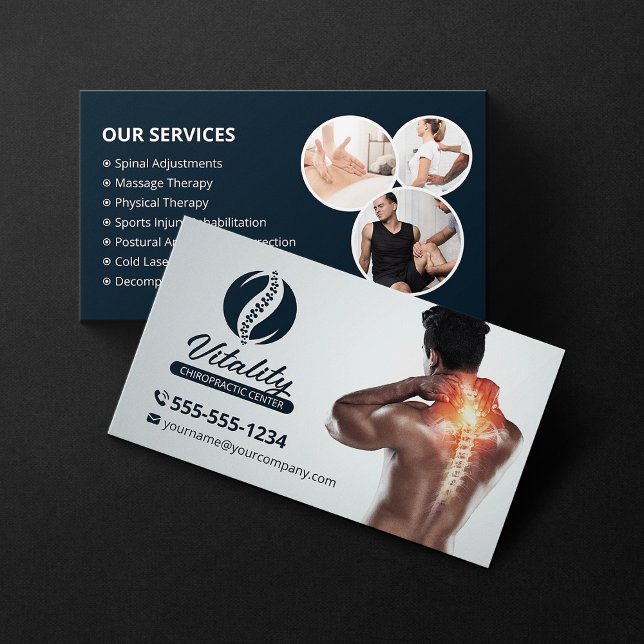 Chiropractor Therapist Chiropractic Care Clinic Business Card (Creator Uploaded)