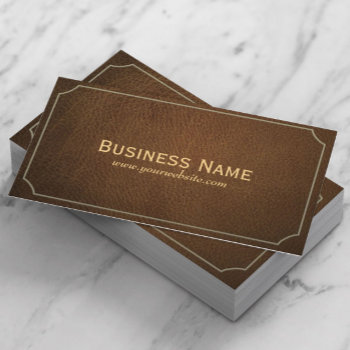 Chiropractor Vintage Leather Business Card by cardfactory at Zazzle