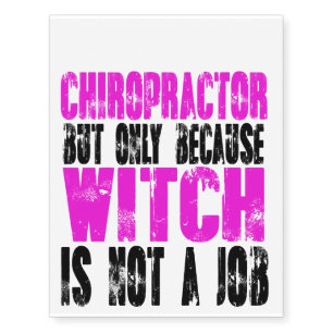 Chiropractor Witch Temporary Tattoos