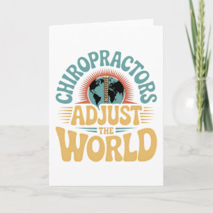 Chiropractors Adjust the World Retro Design Card