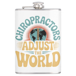 Chiropractors Adjust the World Retro Design Flask
