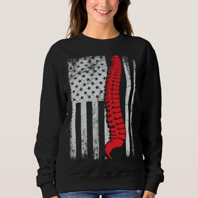chiropractors USA Flag spines for chiropractic  1 Sweatshirt (Front)